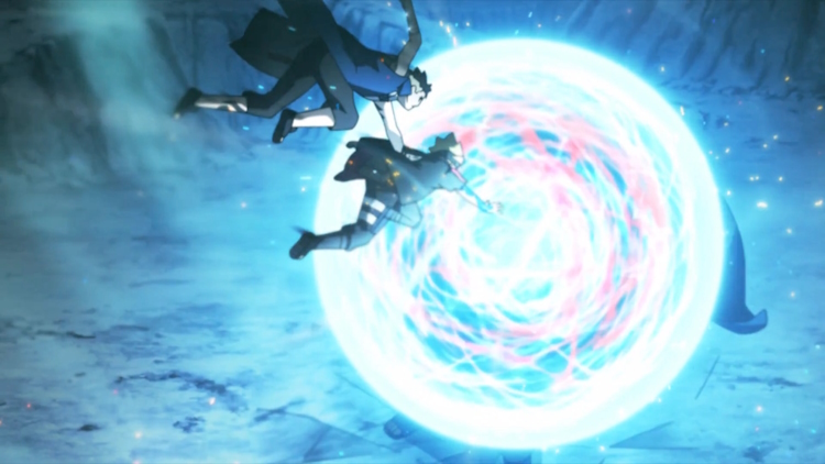 Boruto and Kawaki using Rasengan Unison