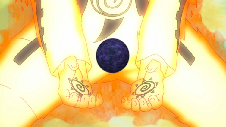 Naruto creating Tailed Beast Rasengan