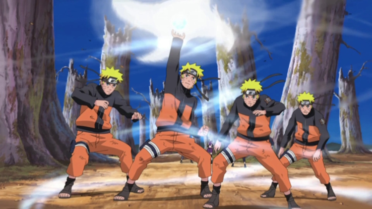 Naruto using Wind Release: Rasenshuriken