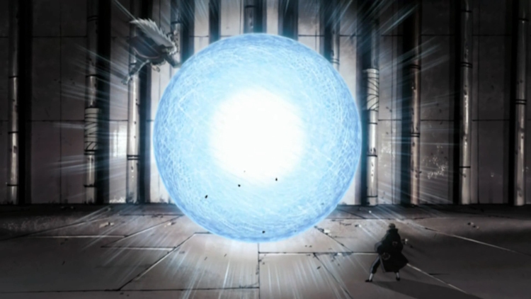 Jiraiya using Sage Art: Ultra-Big Ball Rasengan