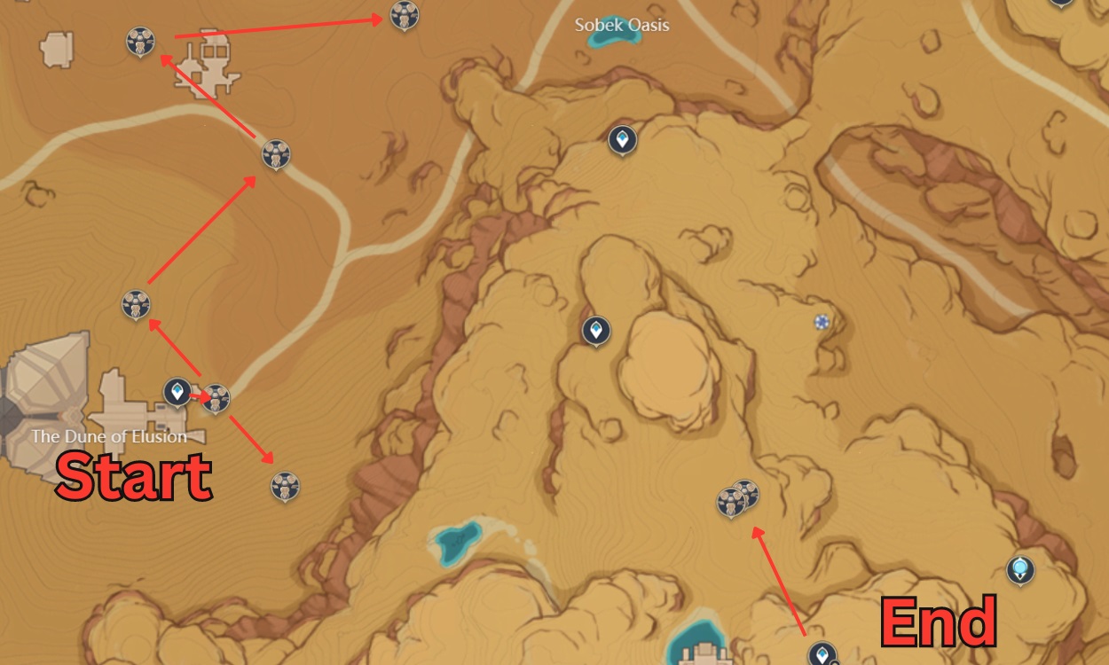 Dune of Elusion Primal Construct Farming Route