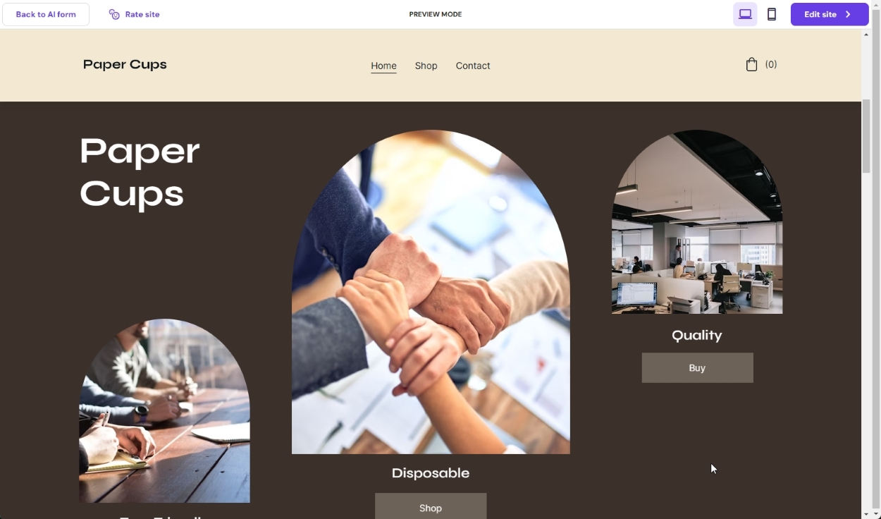 hostinger ai website builder sample website 2