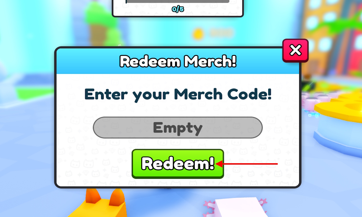 Redeem codes in Pet Simulator 99