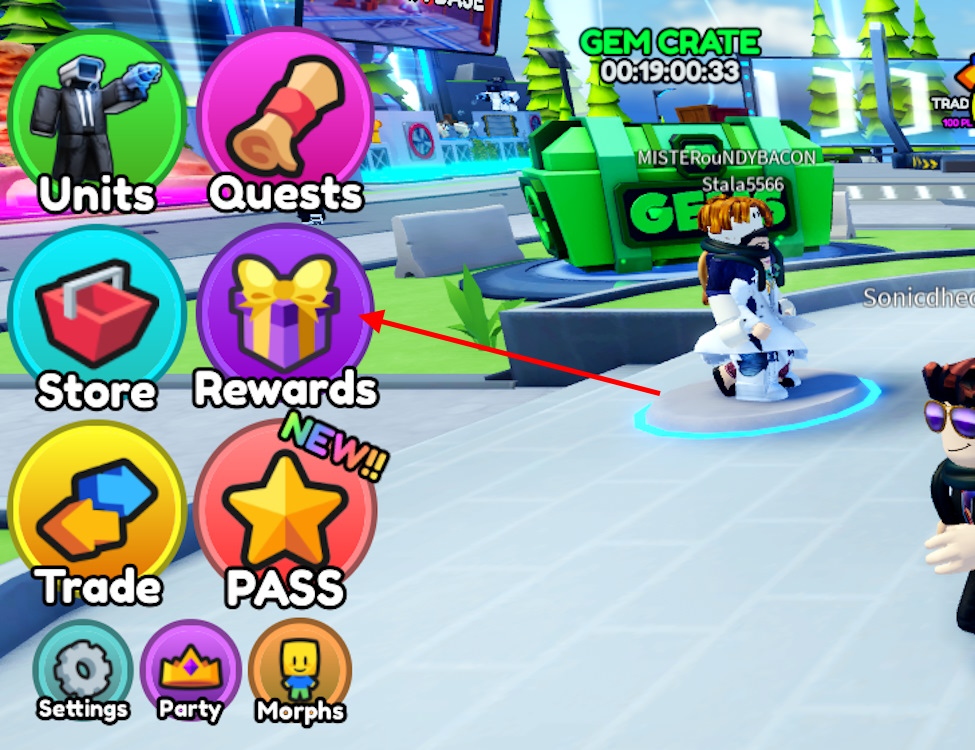 Rewards section in Skibidi Tower Defense